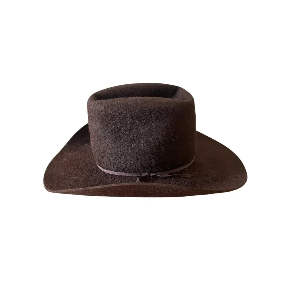 resistol chocolate-colored Rodeo King 10X Grizzly cowboy hat Sz; 7 1/8